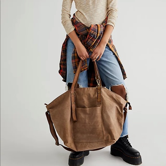 Free People Handbags - We The Free People Waxed Canvas Tote. NWOT